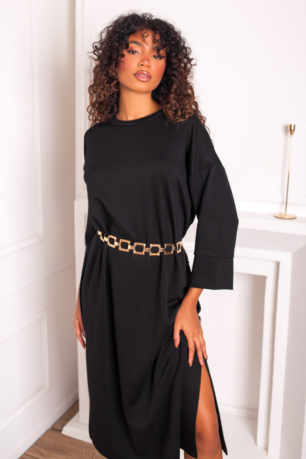 Marica μίντι φόρεμα μαύρο - Image 3