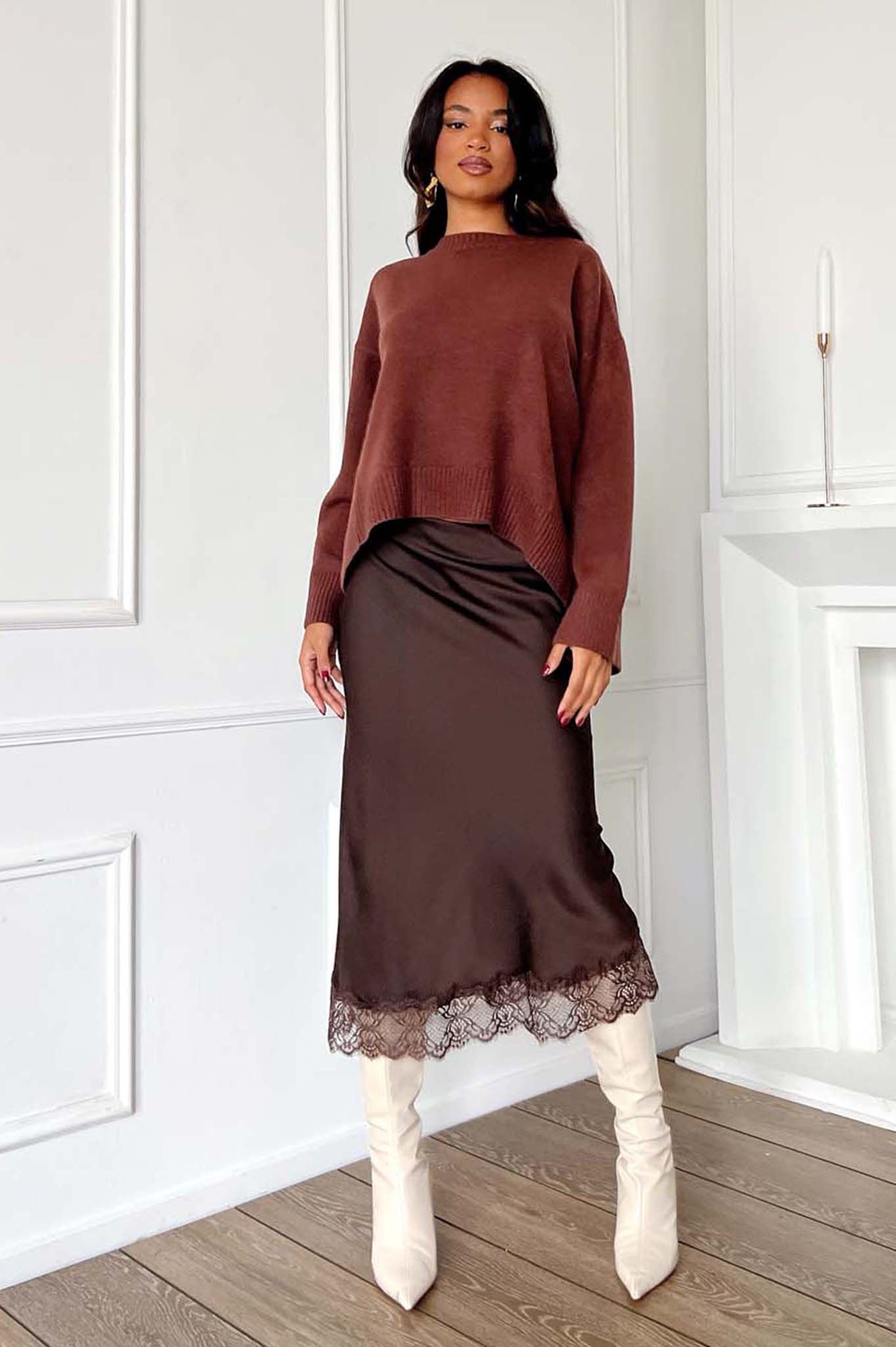 Mercello μίντι φούστα καφέ Mercello μίντι φούστα καφέ - Image 1