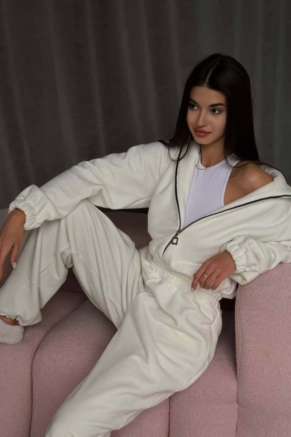 Merge ολόσωμη φόρμα φούτερ εκρού - Image 2