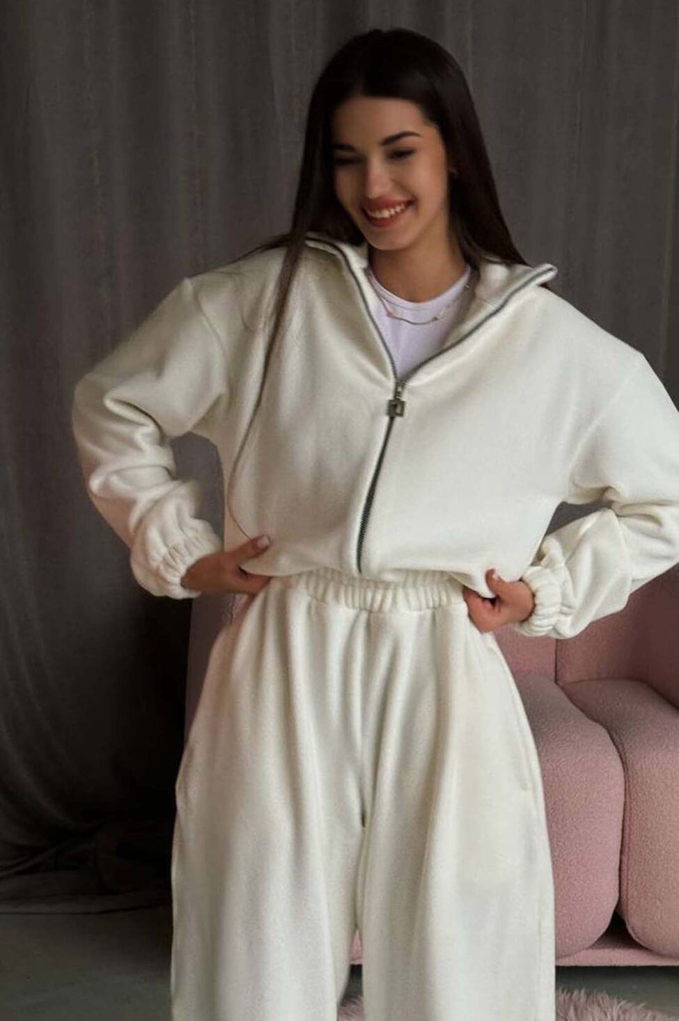 Merge ολόσωμη φόρμα φούτερ εκρού - Image 3