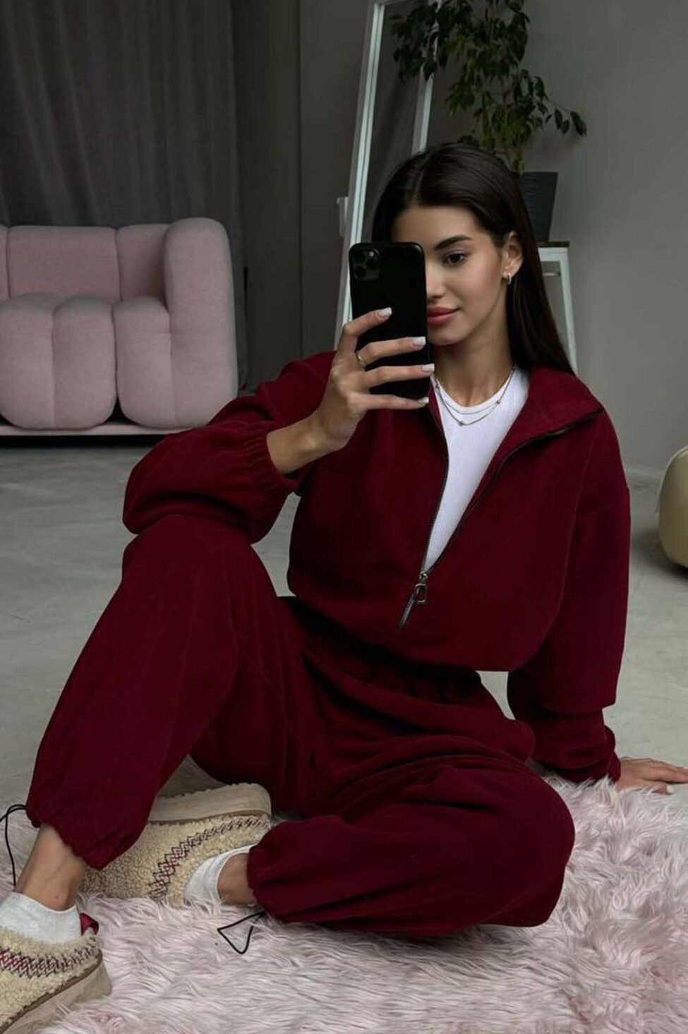 Merge ολόσωμη φόρμα φούτερ κόκκινο - Image 2