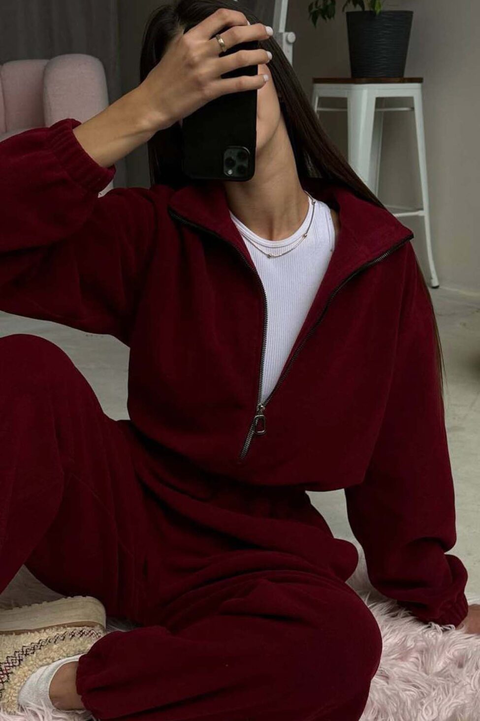 Merge ολόσωμη φόρμα φούτερ κόκκινο - Image 3