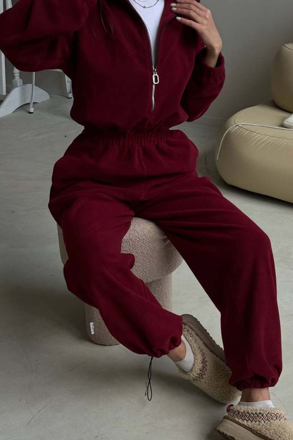 Merge ολόσωμη φόρμα φούτερ κόκκινο - Image 4