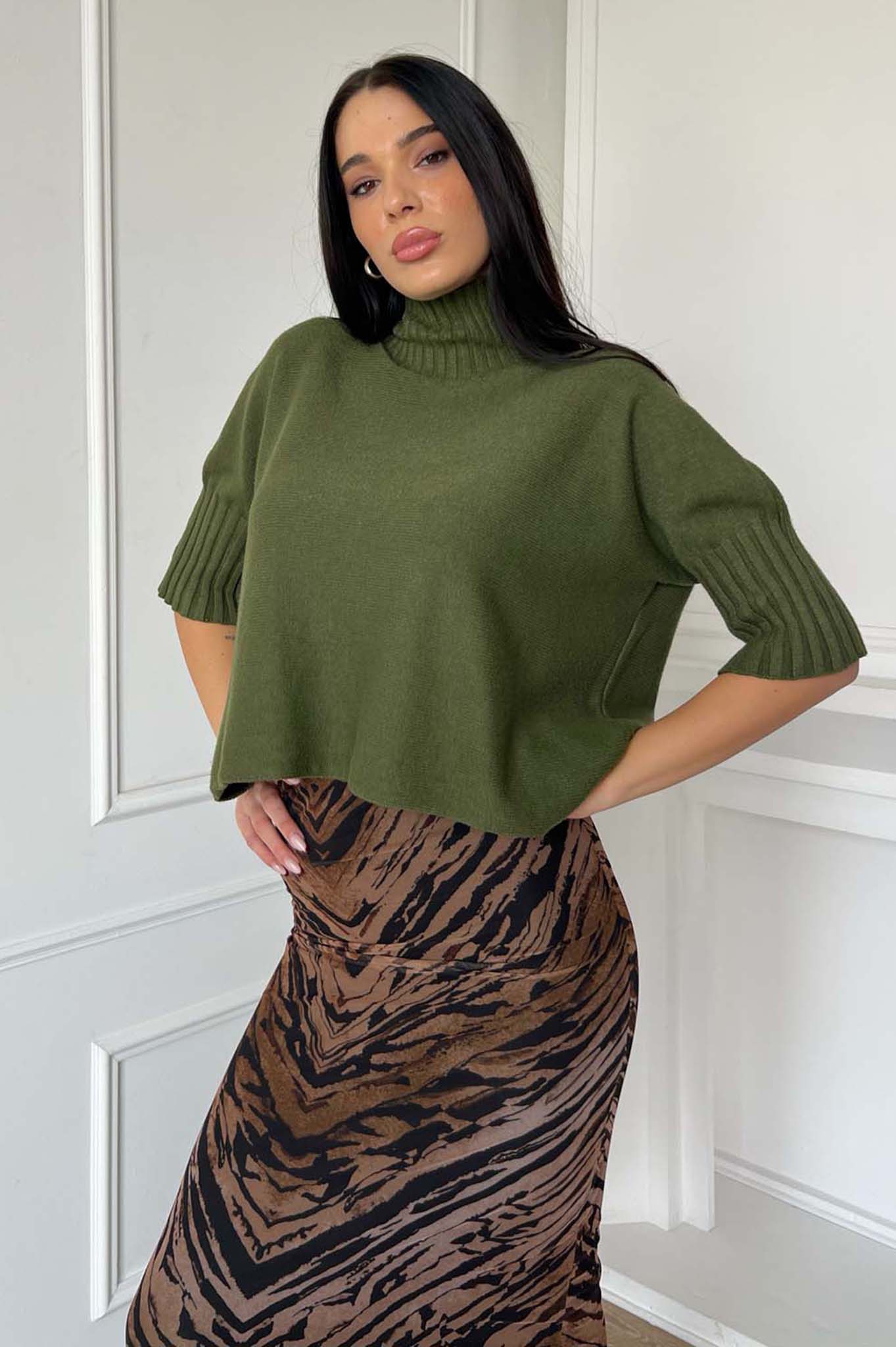 Methoni πλεκτή μπλούζα χακί Methoni πλεκτή μπλούζα χακί - Image 1