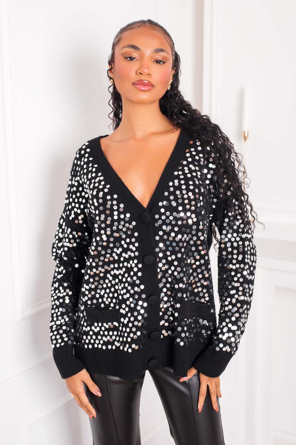 Miguel ζακέτα με παγιέτες μαύρο - Image 2