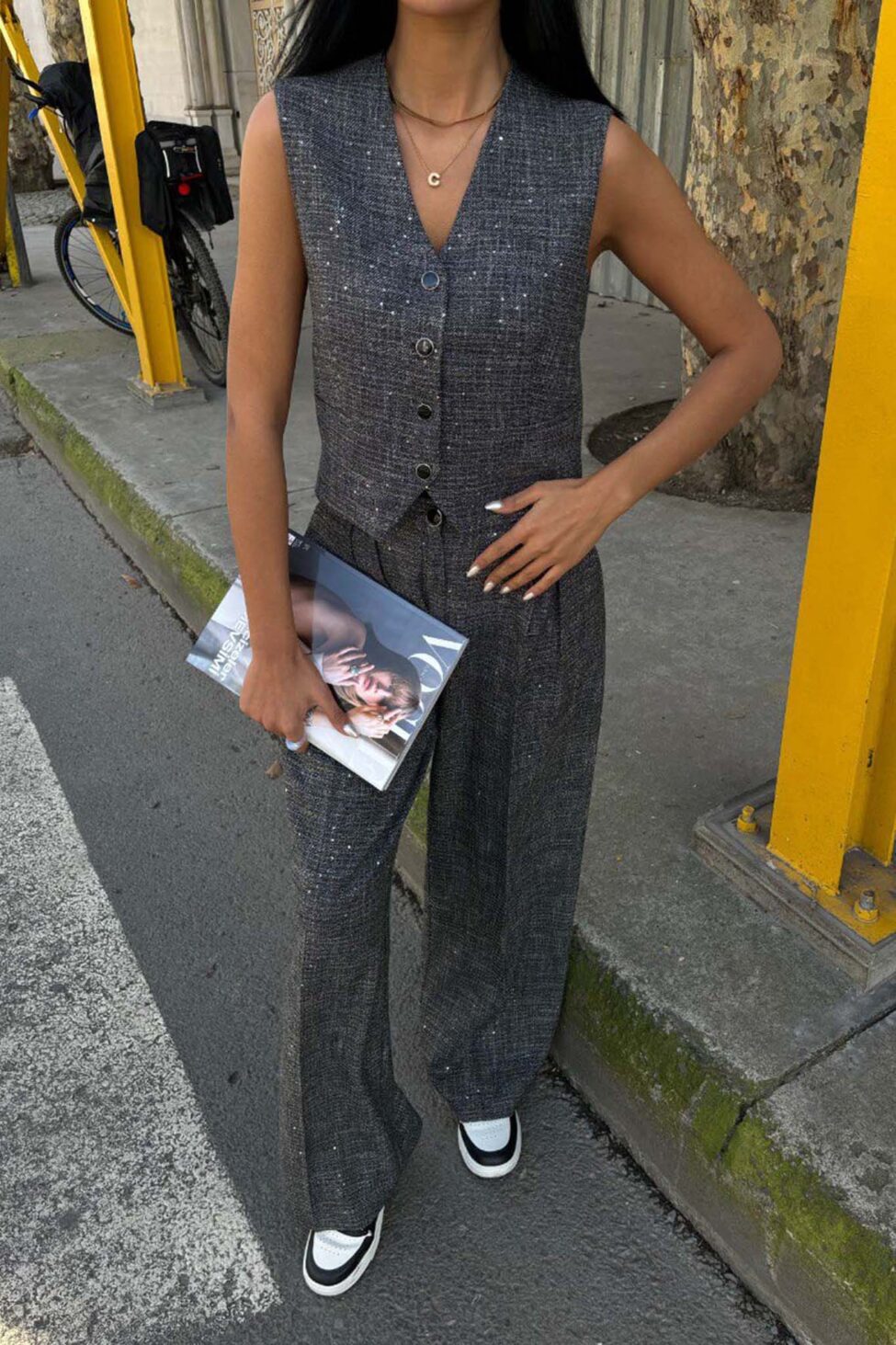 Myrrisca σετ γιλέκο παντελόνι γκρι - Image 2