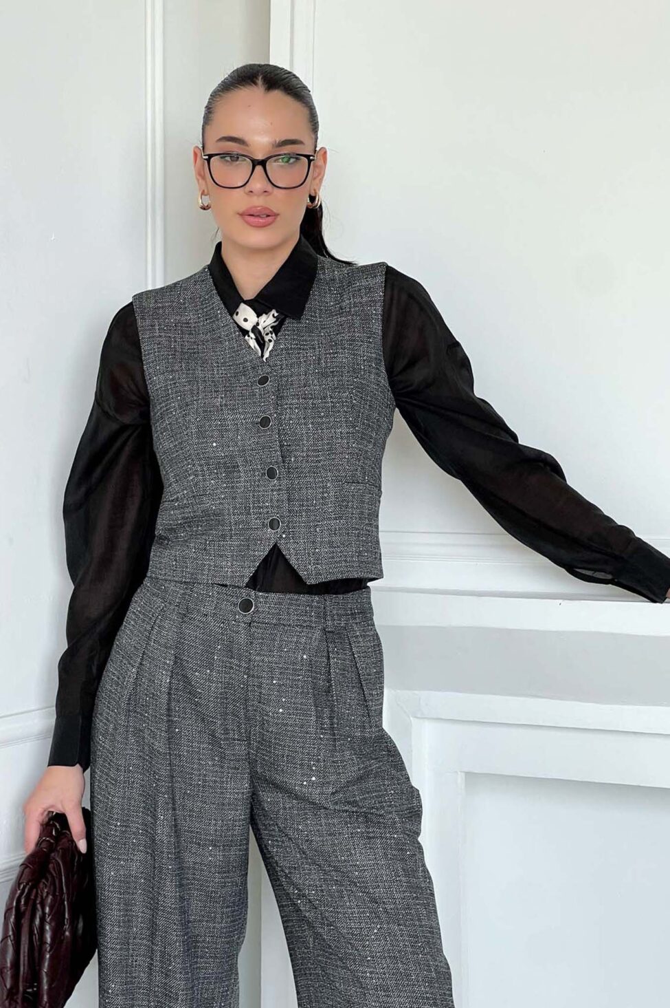 Myrrisca σετ γιλέκο παντελόνι γκρι - Image 6