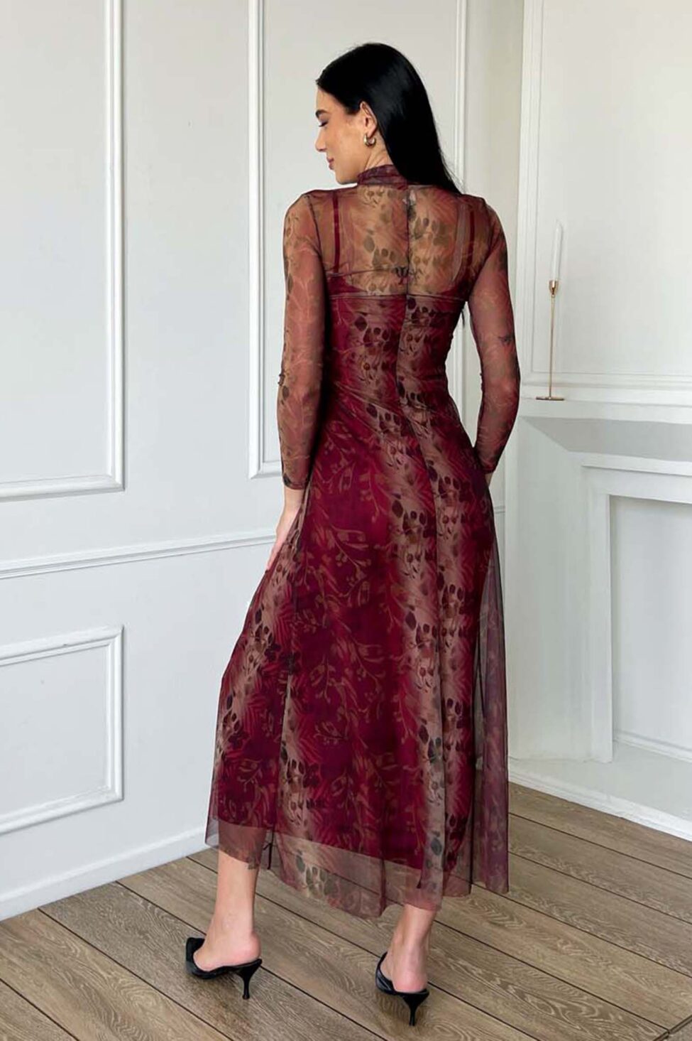 Nectarine φόρεμα μπορντό - Image 2