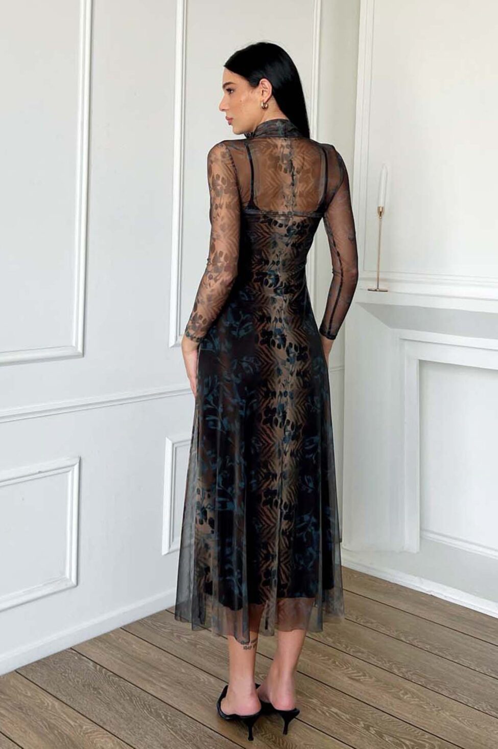 Nectarine φόρεμα πετρόλ - Image 2