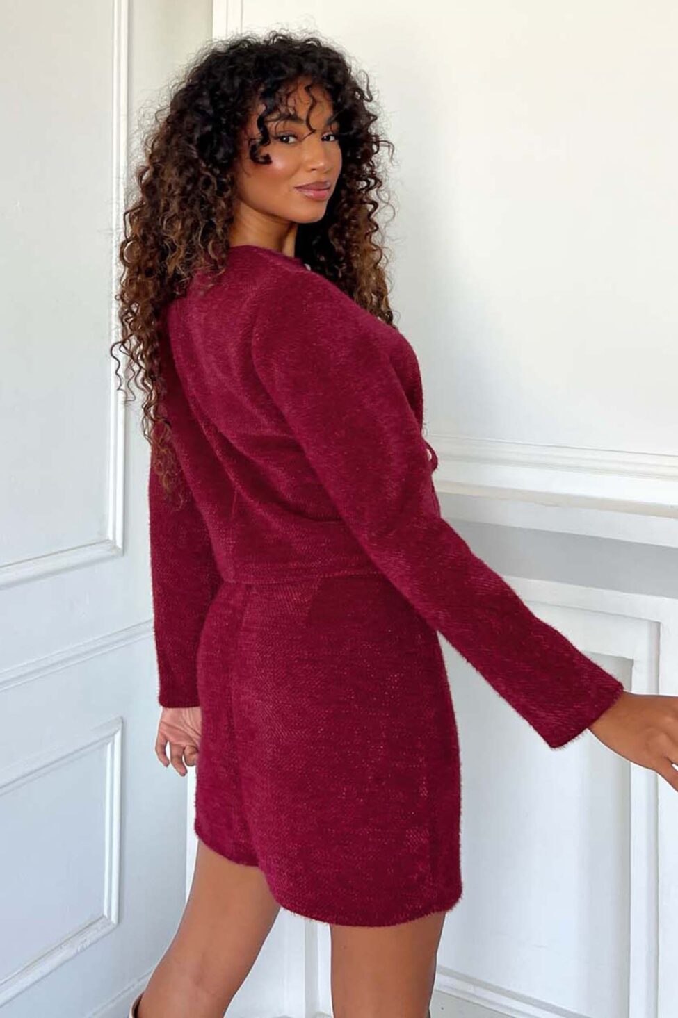 Orsalia σετ σακάκι φούστα μπορντό - Image 3