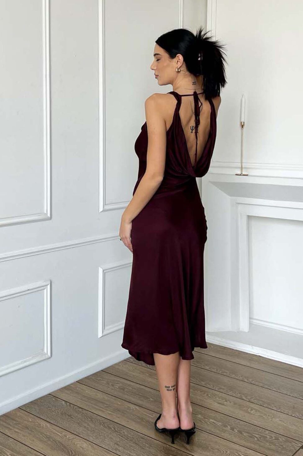 Parana μίντι φόρεμα μπορντό - Image 2