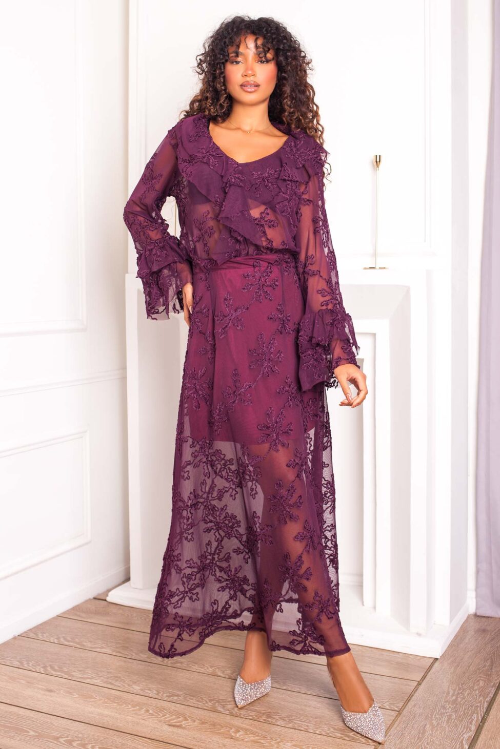 Rosetta μπλούζα με διαφάνεια μωβ - Image 2