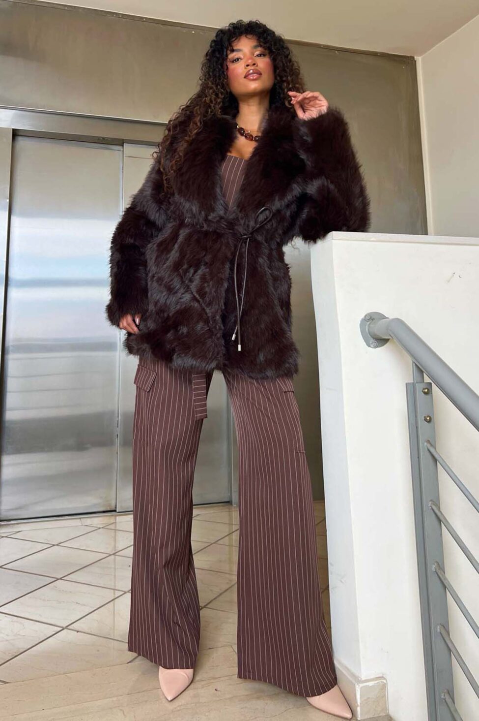 Sable οικολογική γούνα καφέ - Image 3