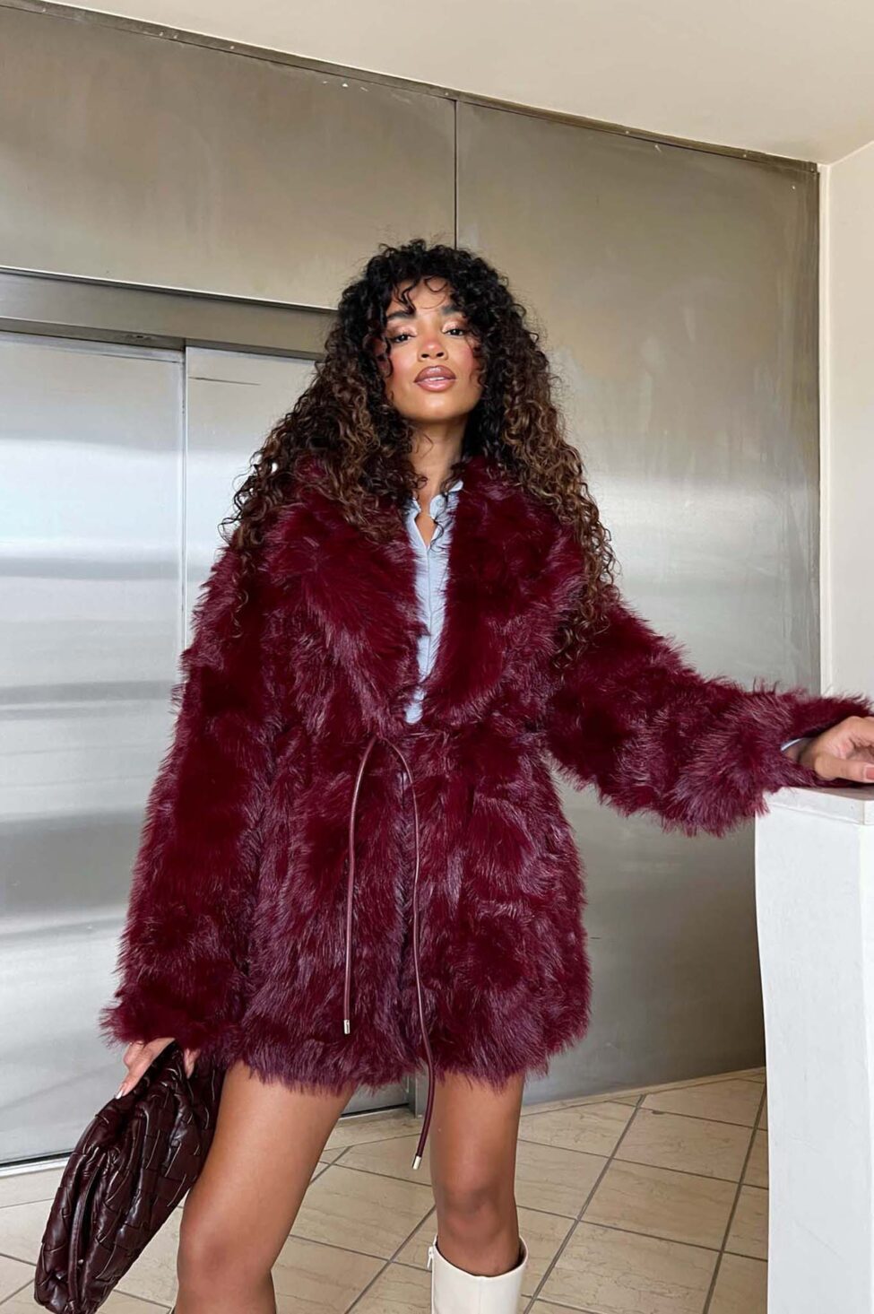 Sable οικολογική γούνα μπορντό - Image 3