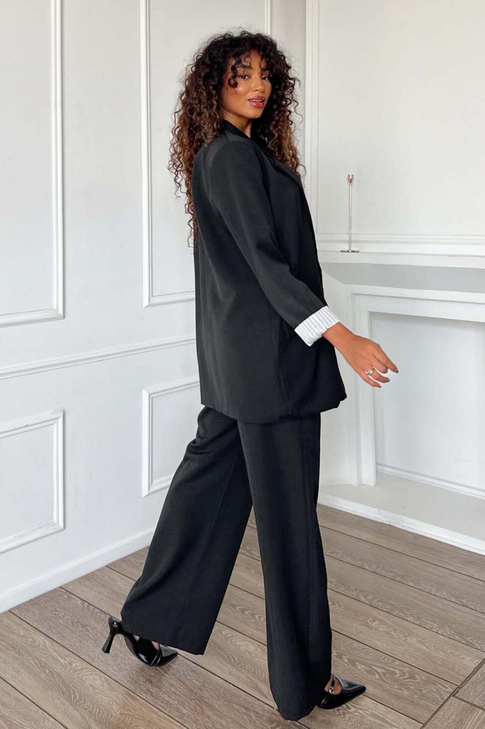 Serrano σετ σακάκι παντελόνι μαύρο - Image 2