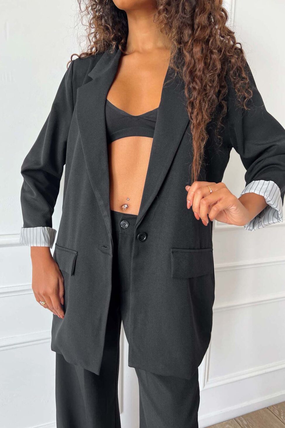 Serrano σετ σακάκι παντελόνι μαύρο - Image 4