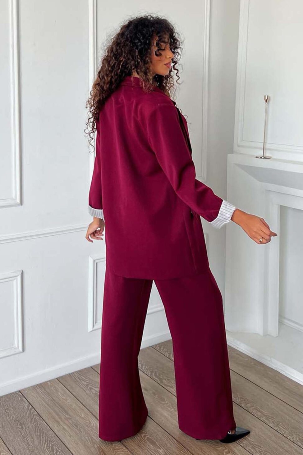 Serrano σετ σακάκι παντελόνι μπορντό - Image 2