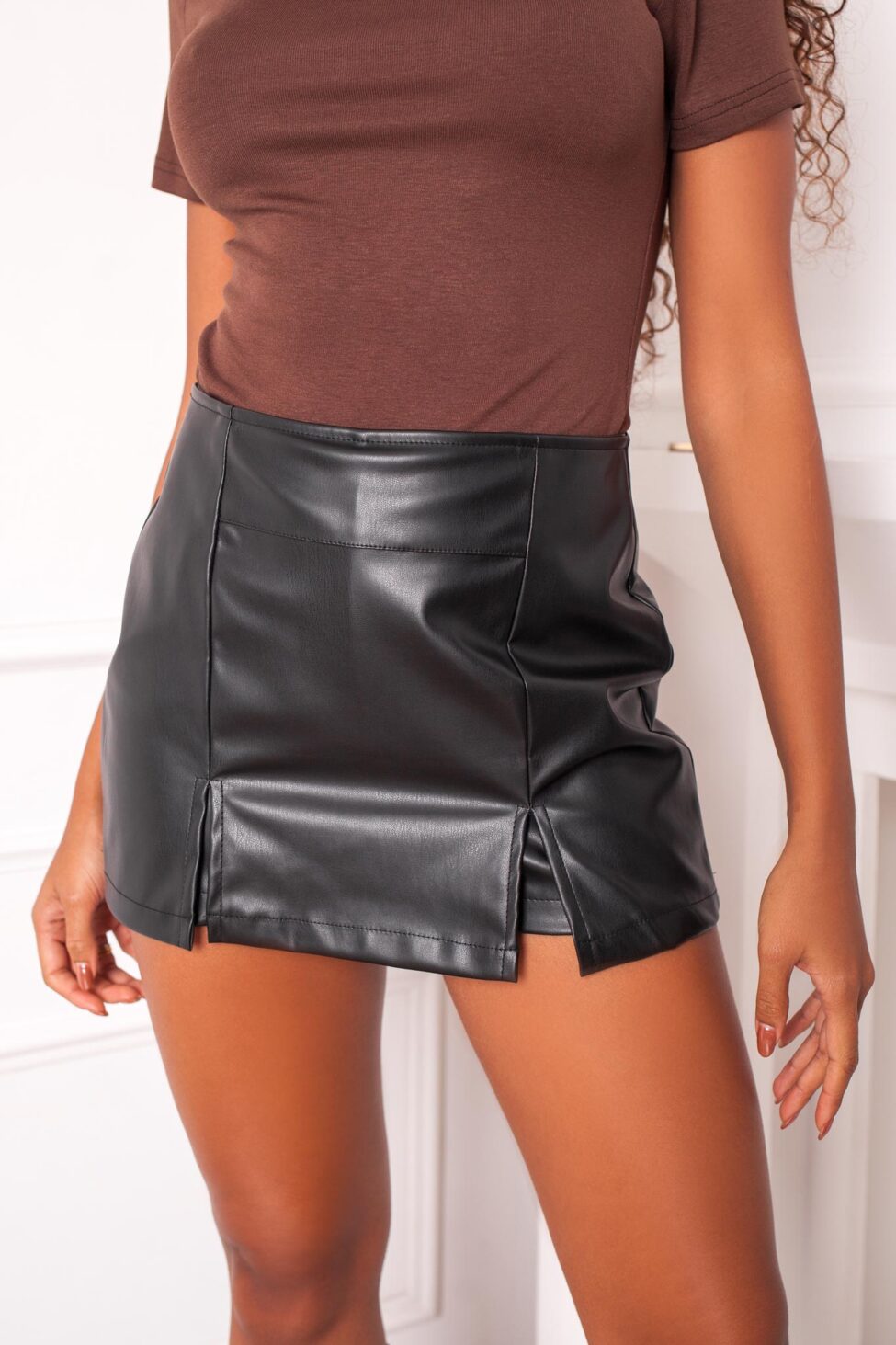 Sketch σορτς δερματίνη μαύρο - Image 2
