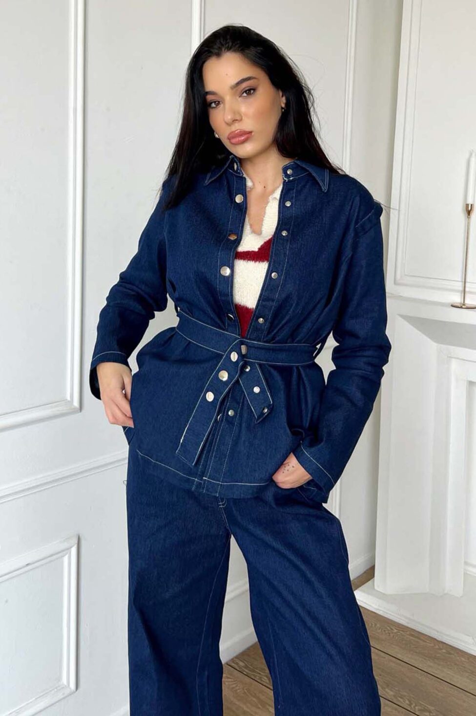 Smarties σετ πουκάμισο παντελόνι τζιν μπλε - Image 5