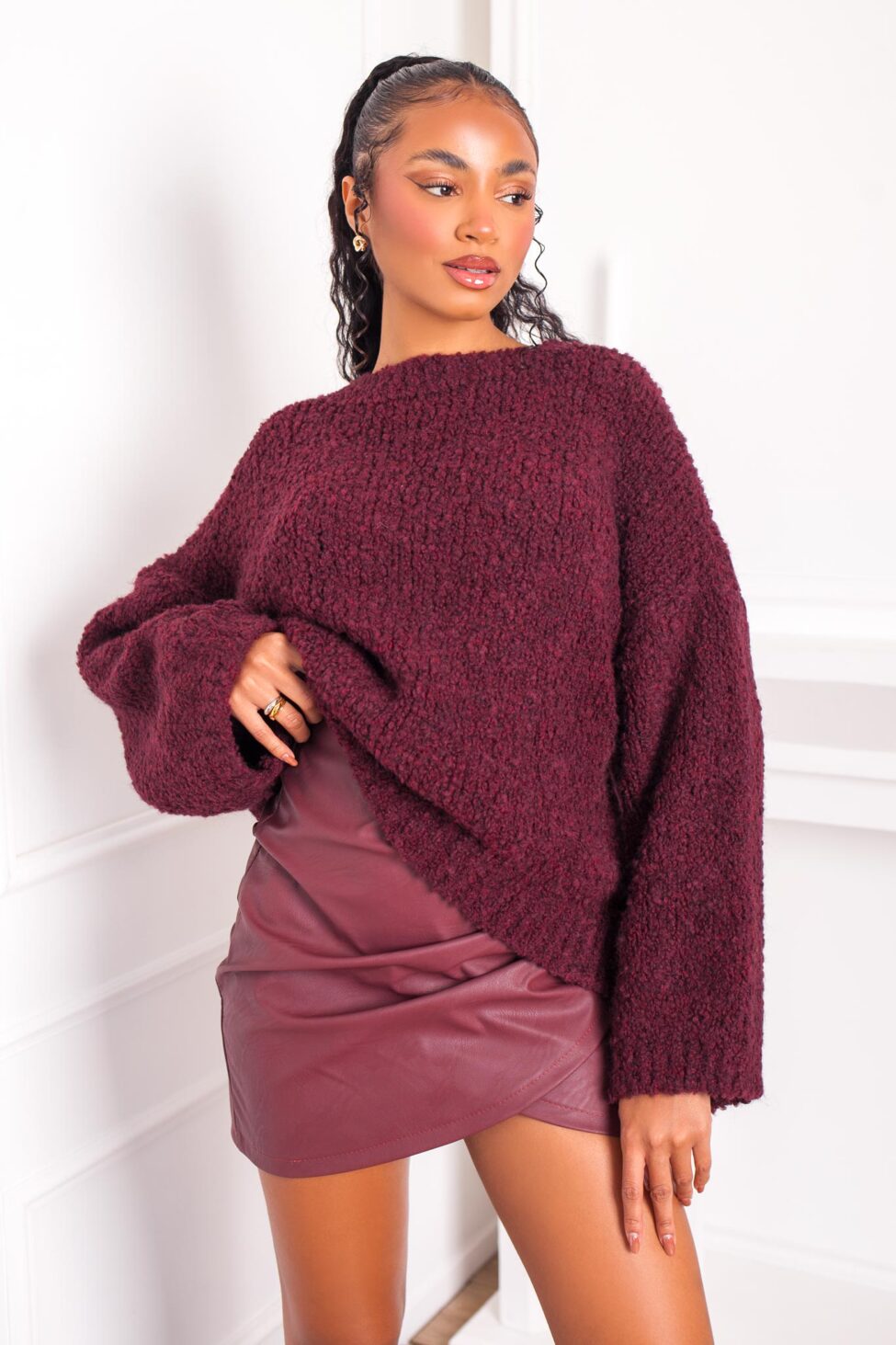 Snugsoul Μακρυμάνικο Πλεκτό μπορντό - Image 2