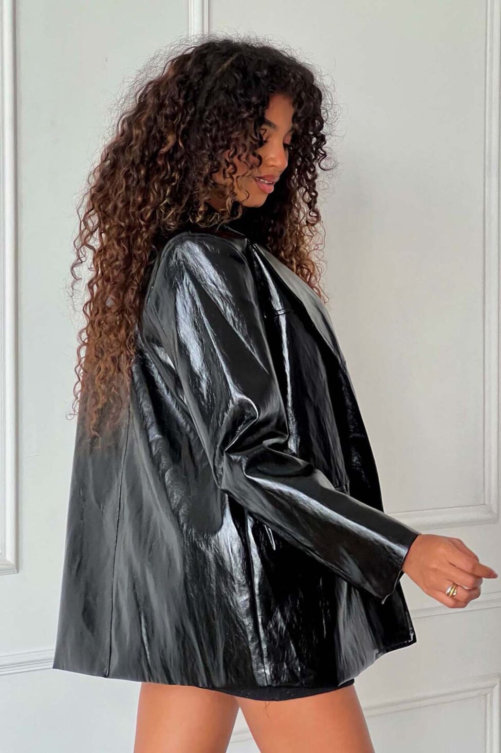 Somber σακάκι δερματίνη μαύρο - Image 3