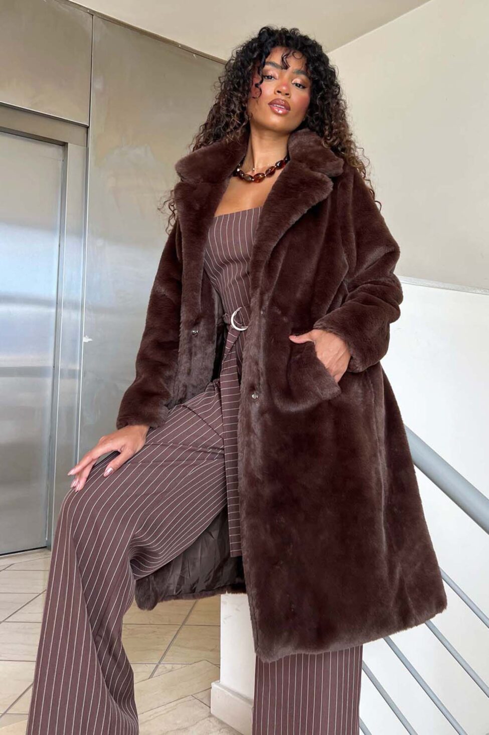 Stardom μακριά γούνα καφέ σκούρο - Image 4
