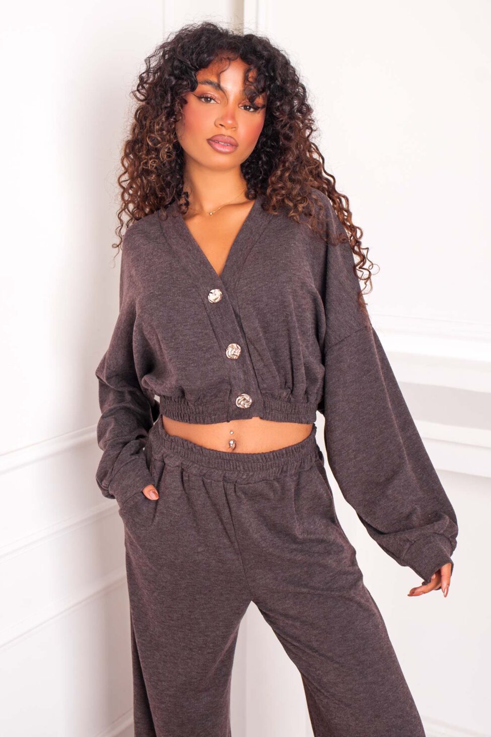 Teaspoon σετ ζακέτα παντελόνι καφέ - Image 2