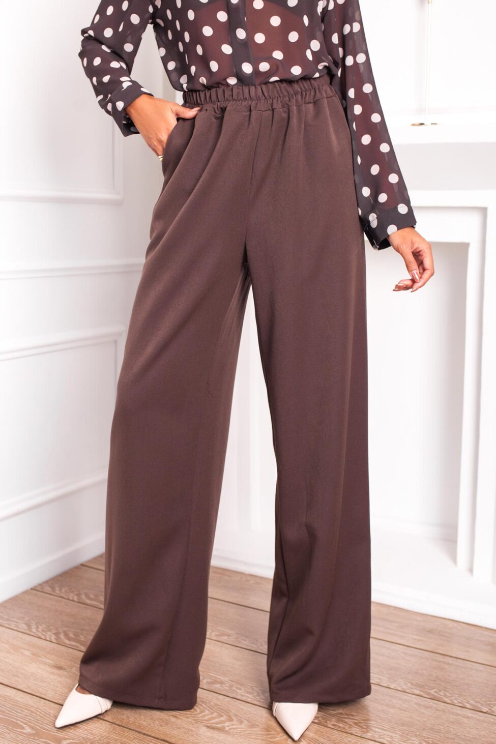 Vance σετ γιλεκο παντελόνι καφέ - Image 3