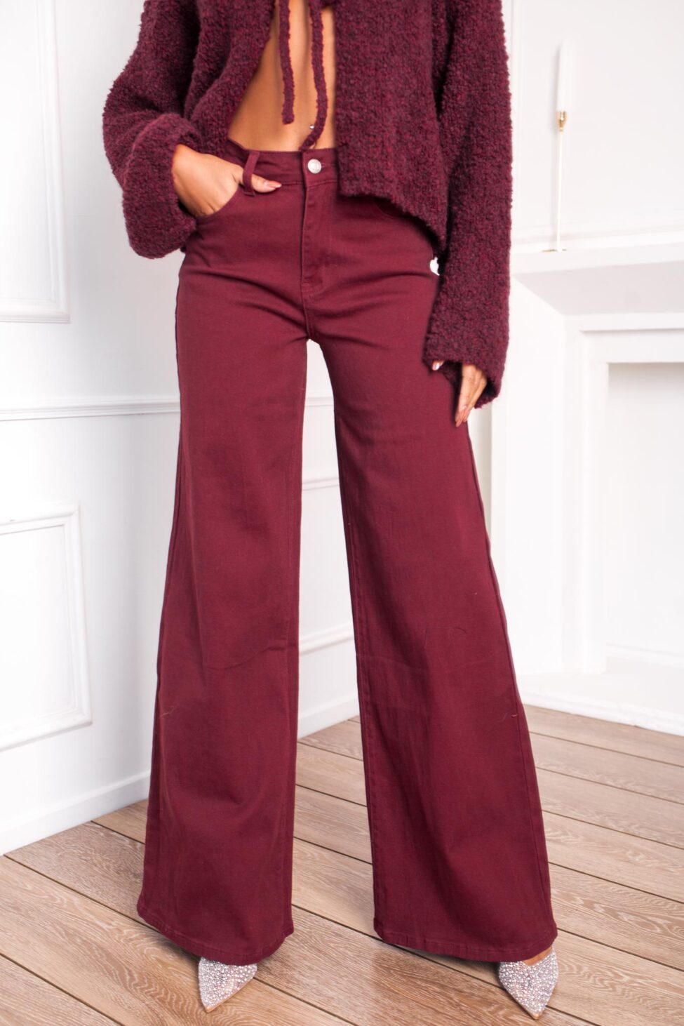 Vandal τζιν παντελόνι μπορντό - Image 2