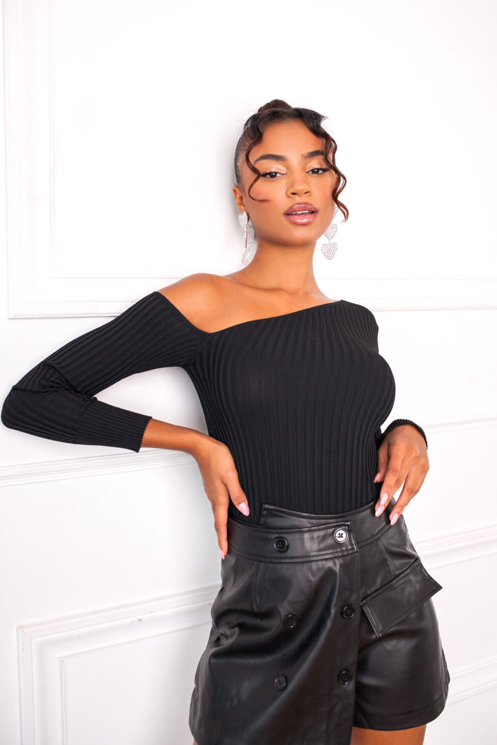 Vittoria ριπ τοπ πλεκτό μαύρο - Image 3