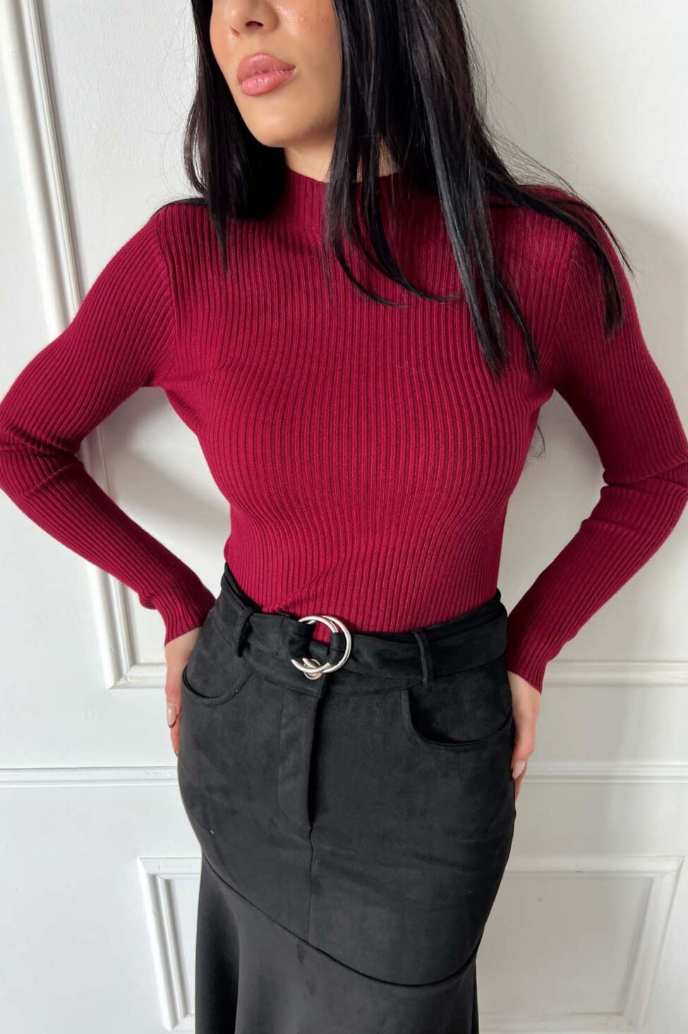 Whispers Πλεκτό Ριπ μπορντό - Image 5