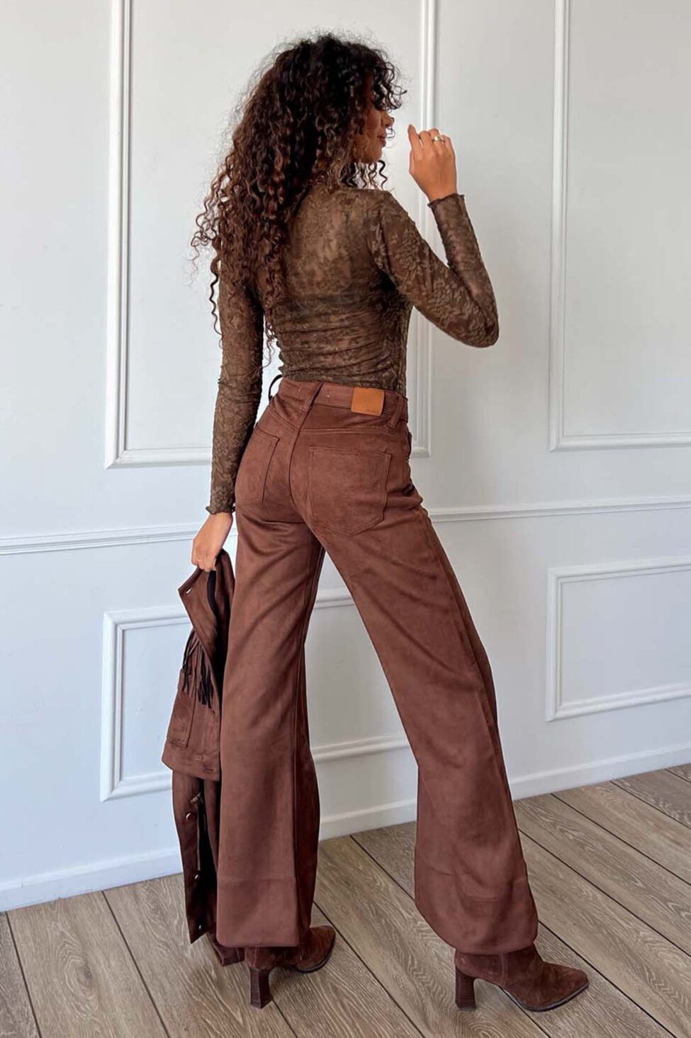 Wildwest σετ τζάκετ παντελόνι καφέ - Image 4