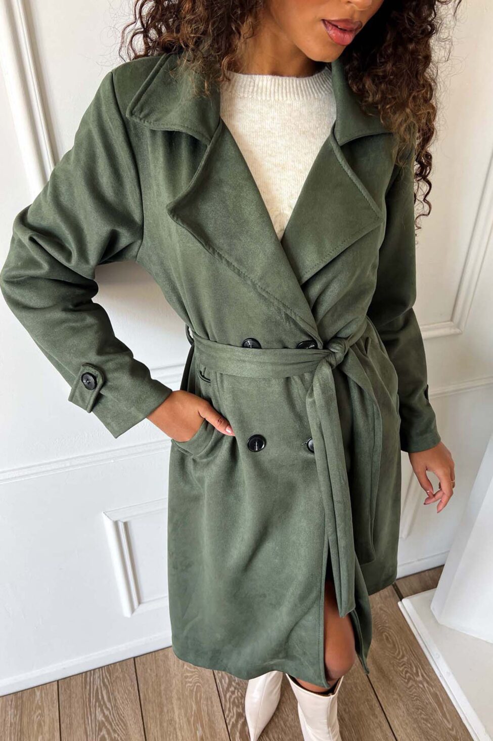 Xray καπαρντίνα τύπου σουέντ χακί - Image 2