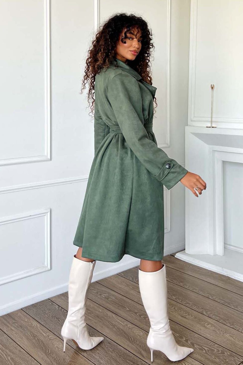 Xray καπαρντίνα τύπου σουέντ χακί - Image 4