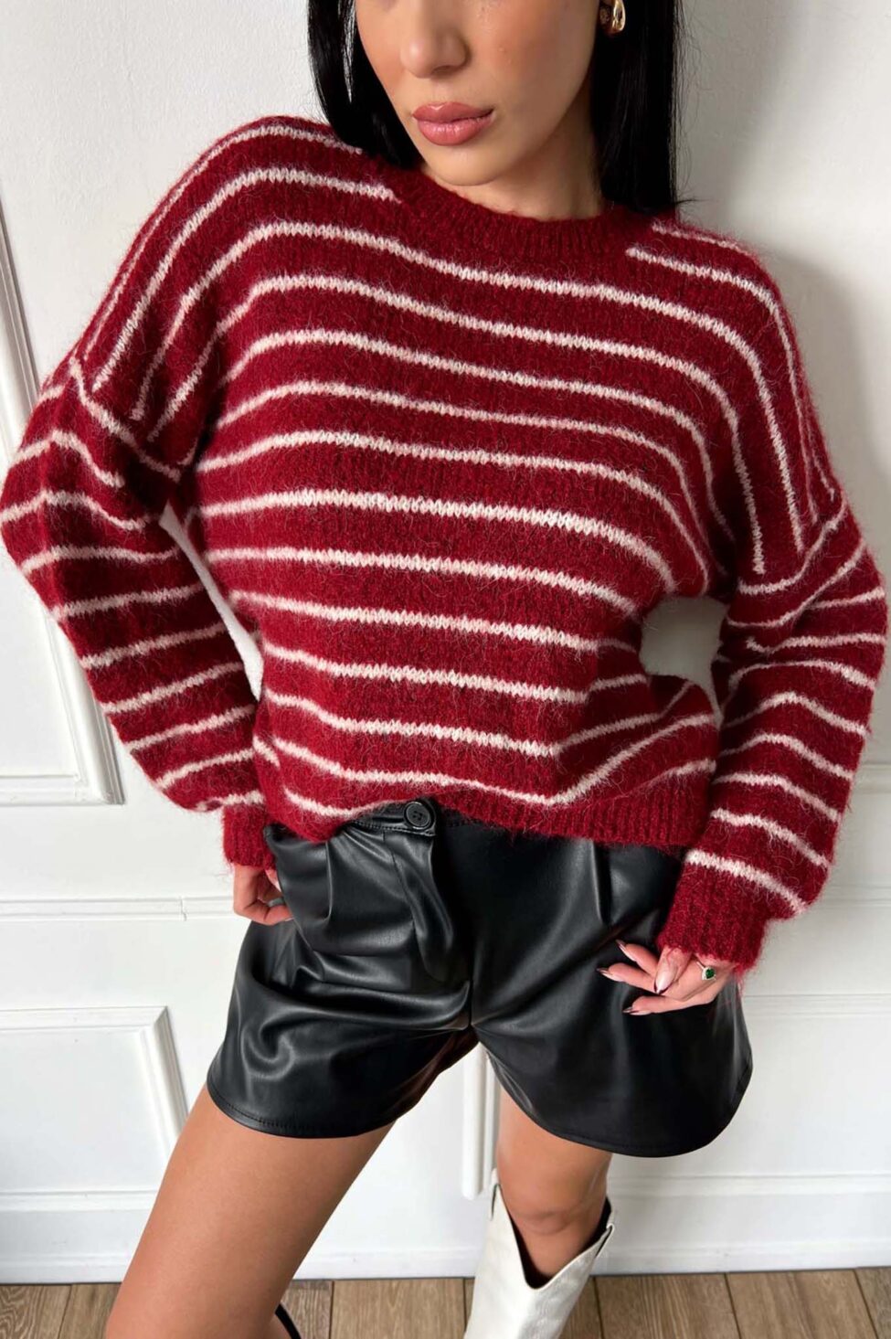 Yara πουλόβερ μπορντό - Image 2