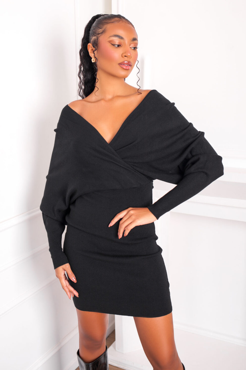 Zania μίντι φόρεμα μαύρο - Image 2