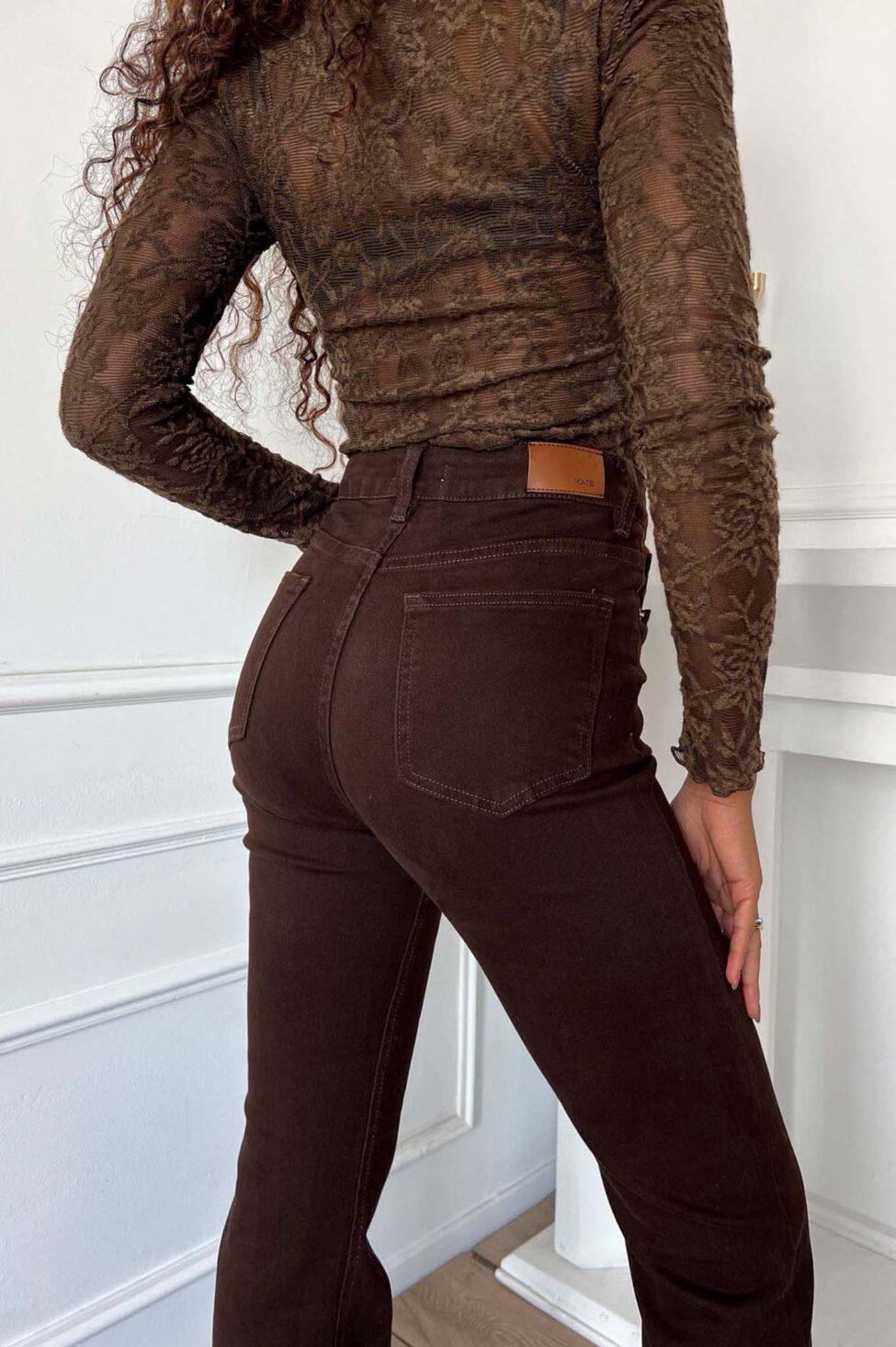 Zelia τζιν παντελόνι καφέ - Image 4