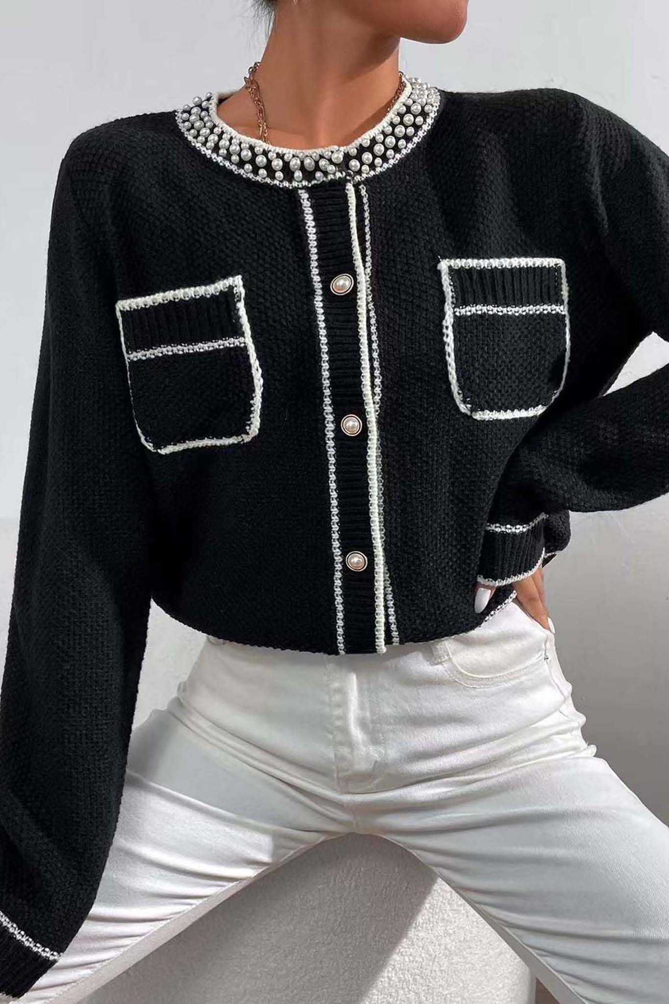 Adoria Πλεκτή Ζακέτα μαύρο Adoria Πλεκτή Ζακέτα μαύρο - Image 1