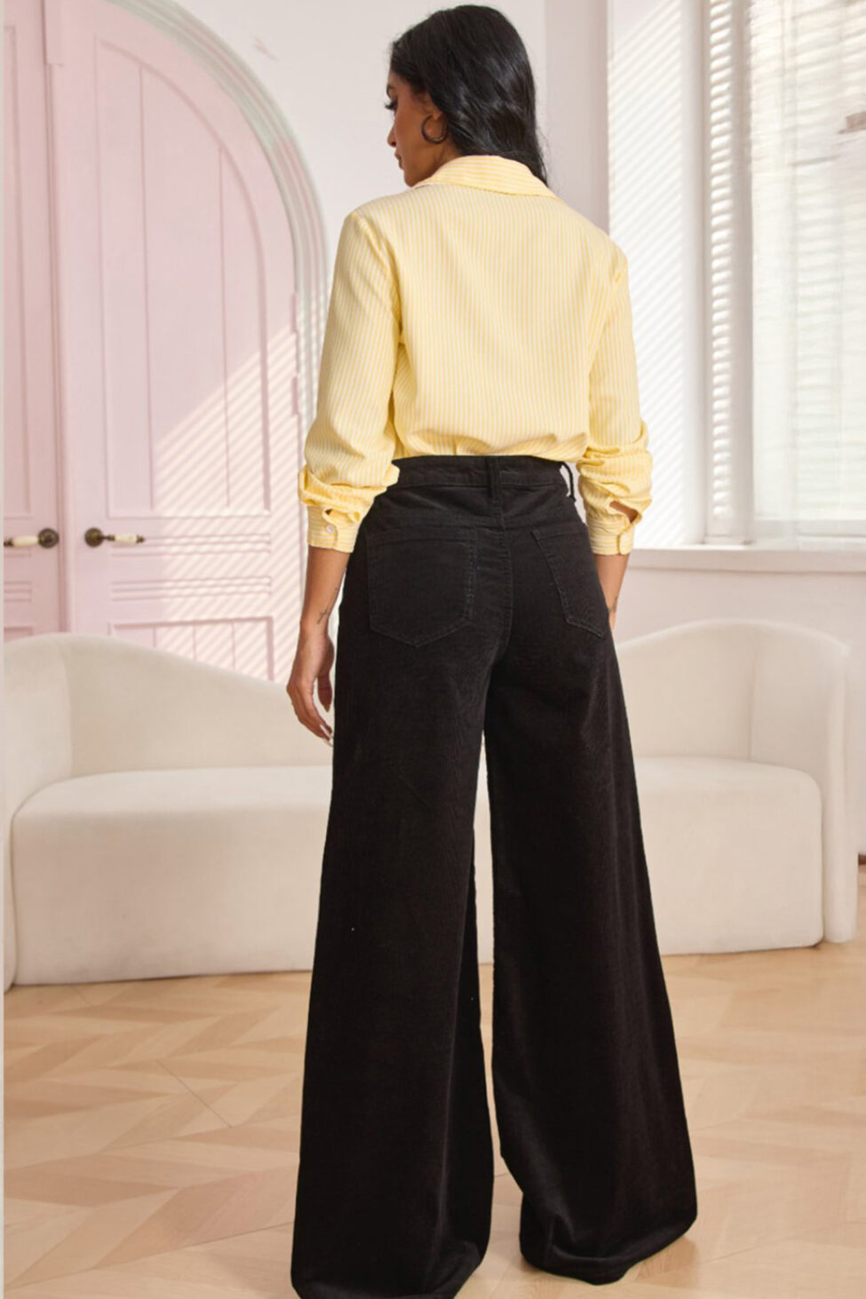 Aurex Παντελόνι Κοτλέ μαύρο - Image 2