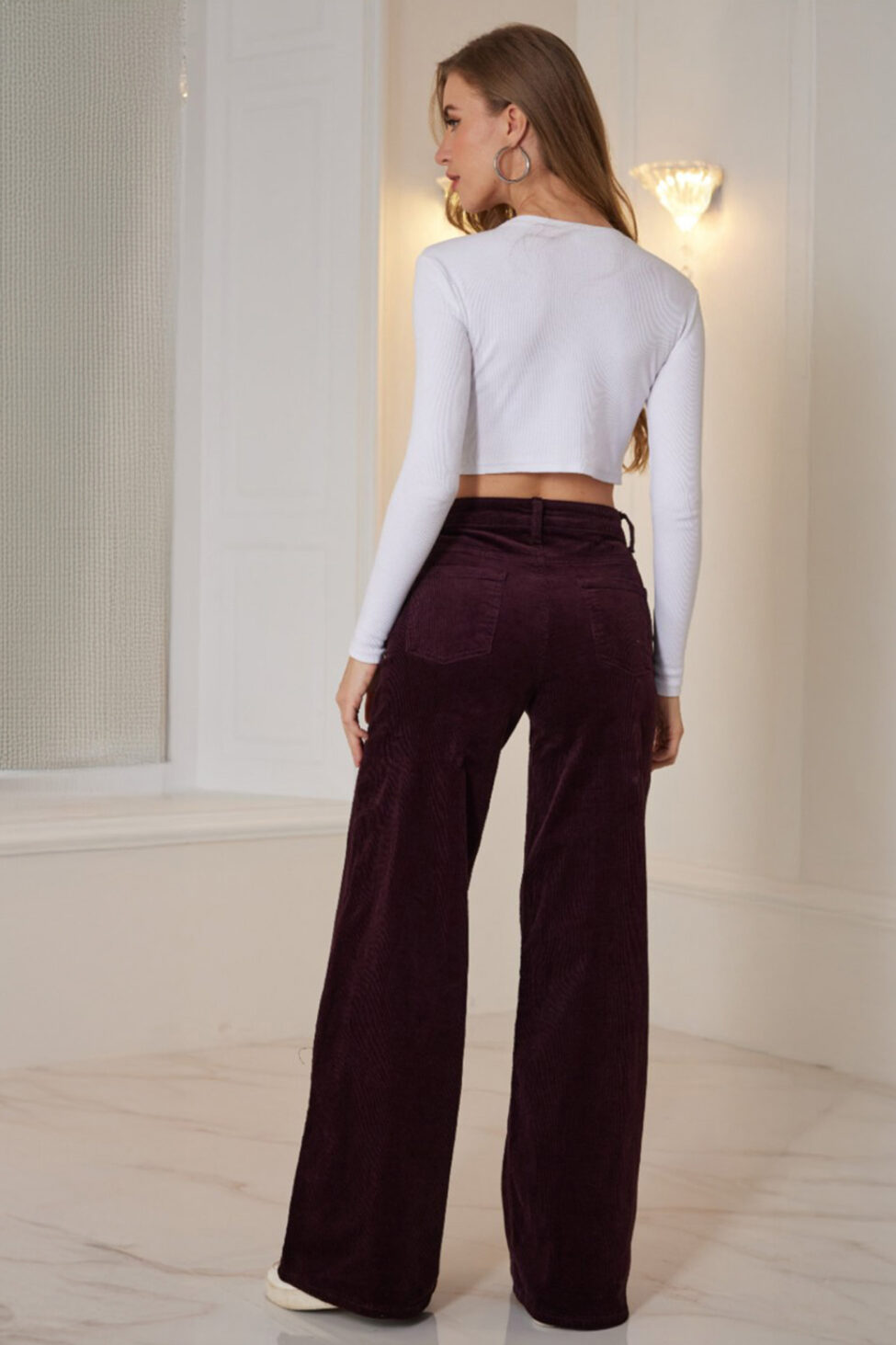 Aurex Παντελόνι Κοτλέ μπορντό - Image 2