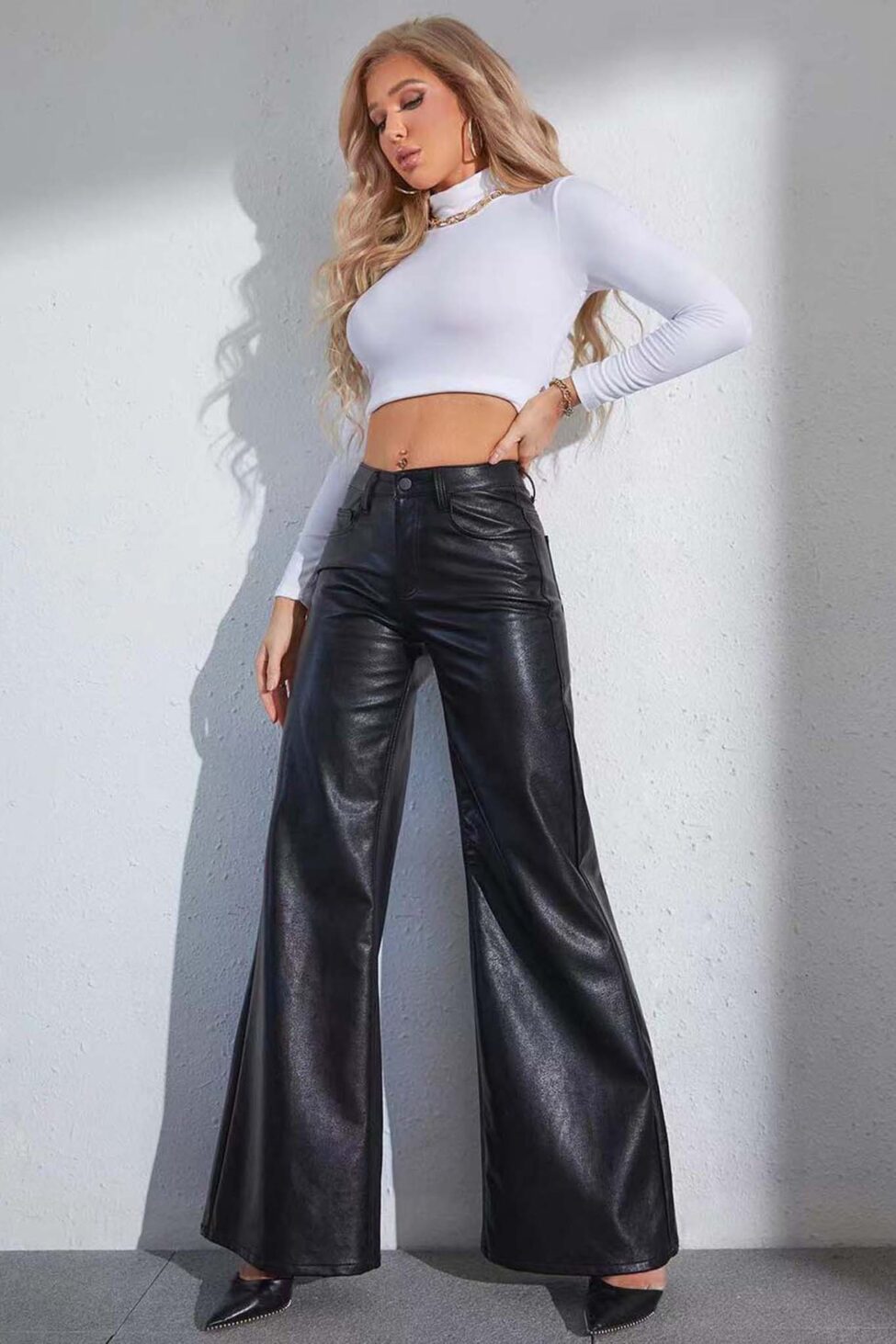 Avocado παντελόνι από οικολογικό δέρμα μαύρο - Image 2