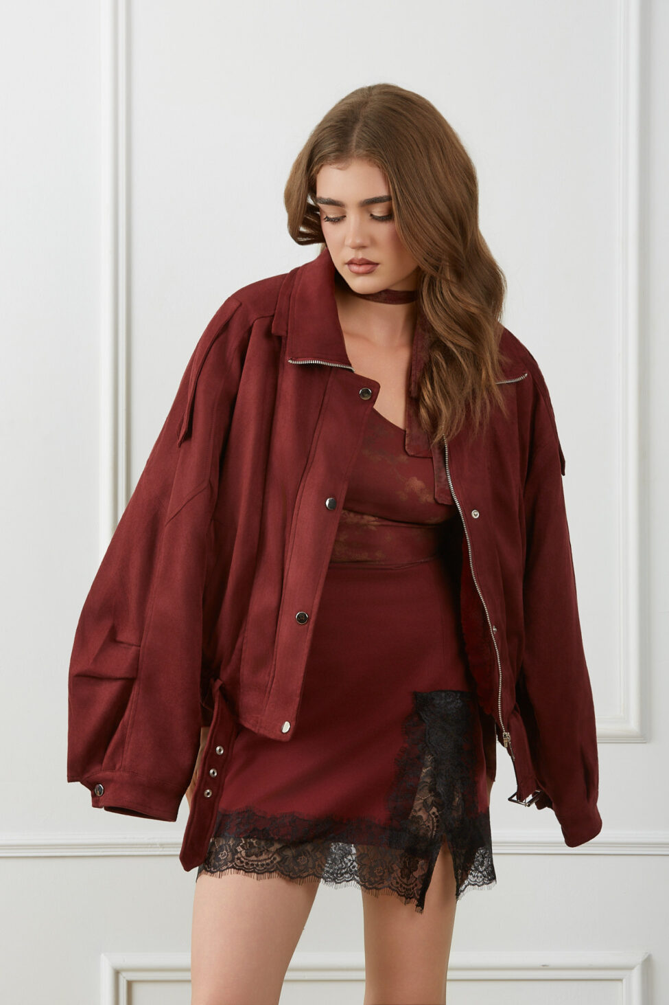 Bomba Τζάκετ Βελούδινο μπορντό - Image 4