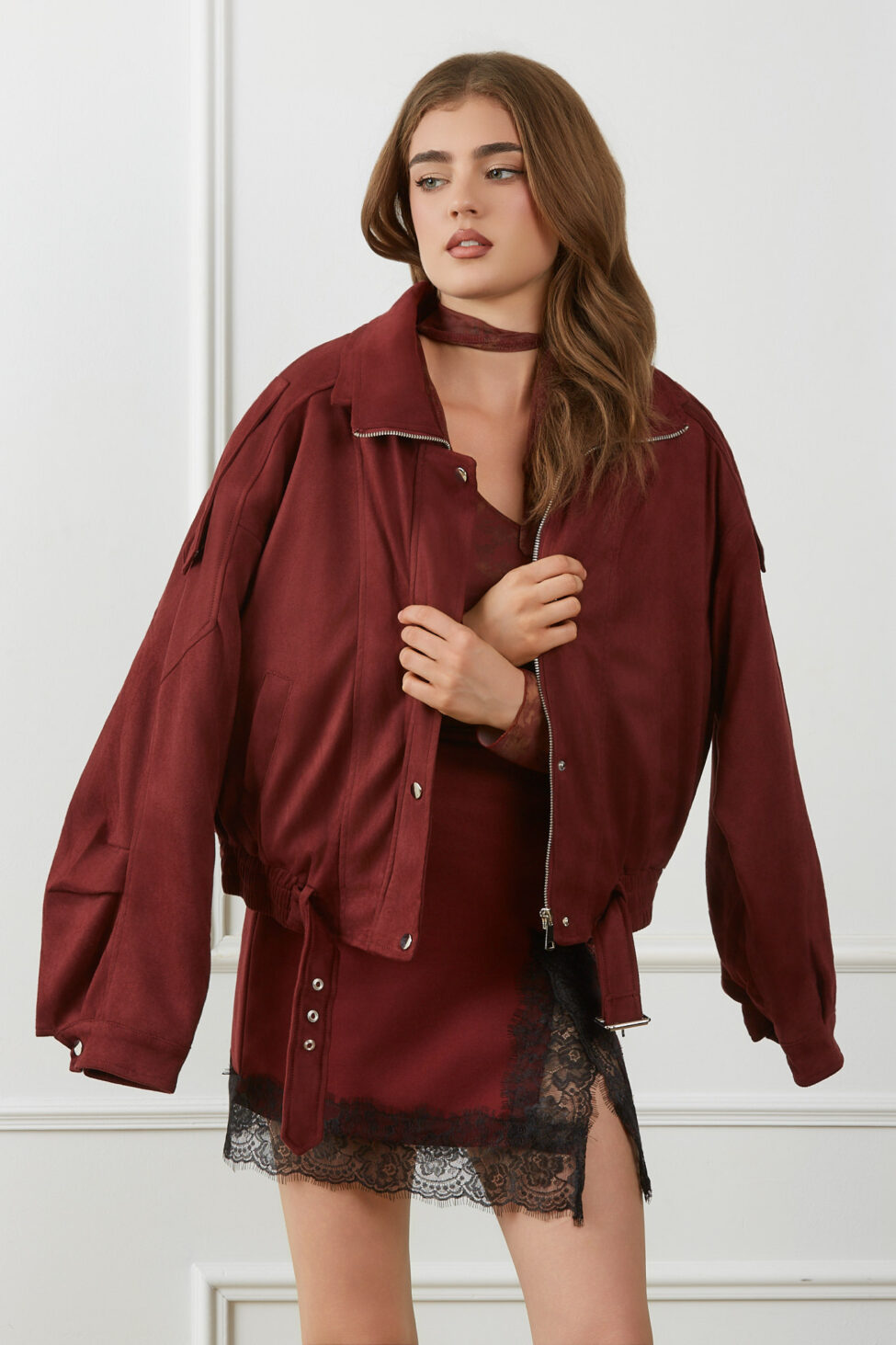 Bomba Τζάκετ Βελούδινο μπορντό - Image 5