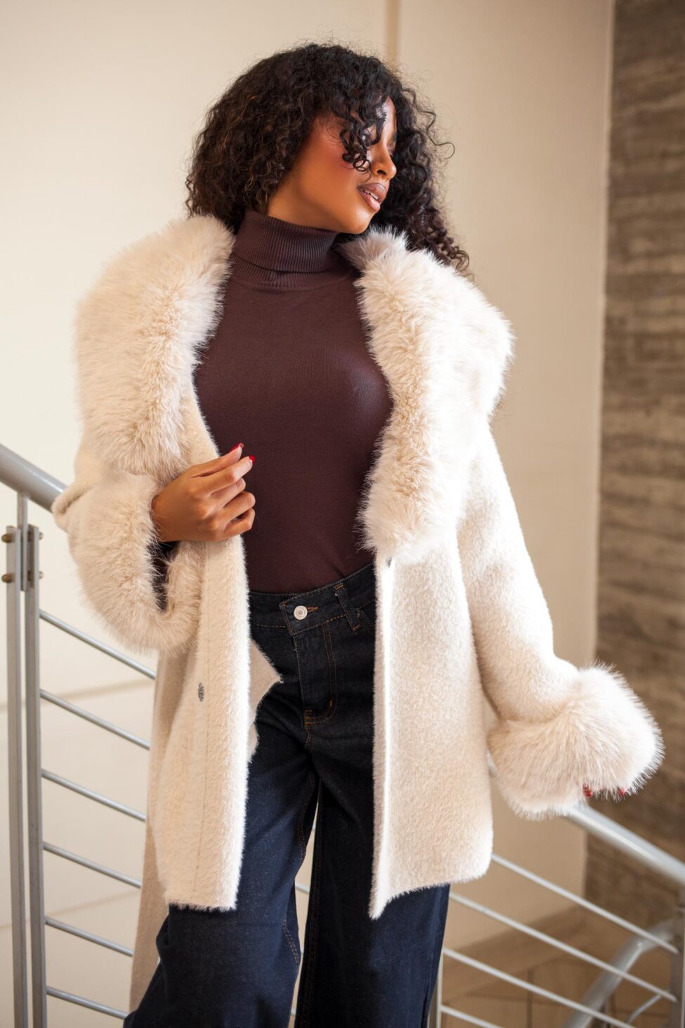 Christine Οικολογική Γούνα εκρού - Image 2