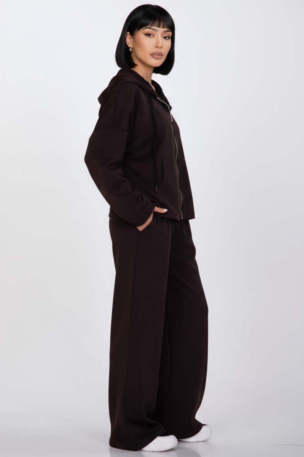 Cocoon σετ ζακέτα παντελόνι καφέ - Image 2