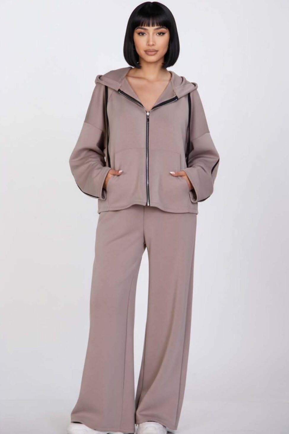 Cocoon σετ ζακέτα παντελόνι μπεζ - Image 2