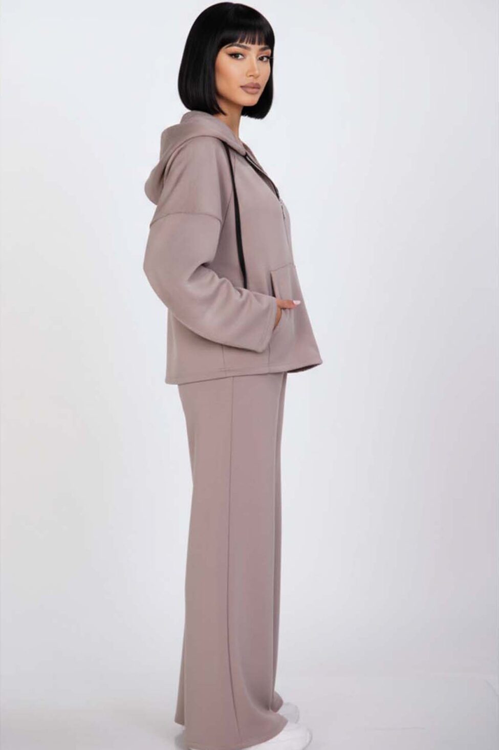 Cocoon σετ ζακέτα παντελόνι μπεζ - Image 4