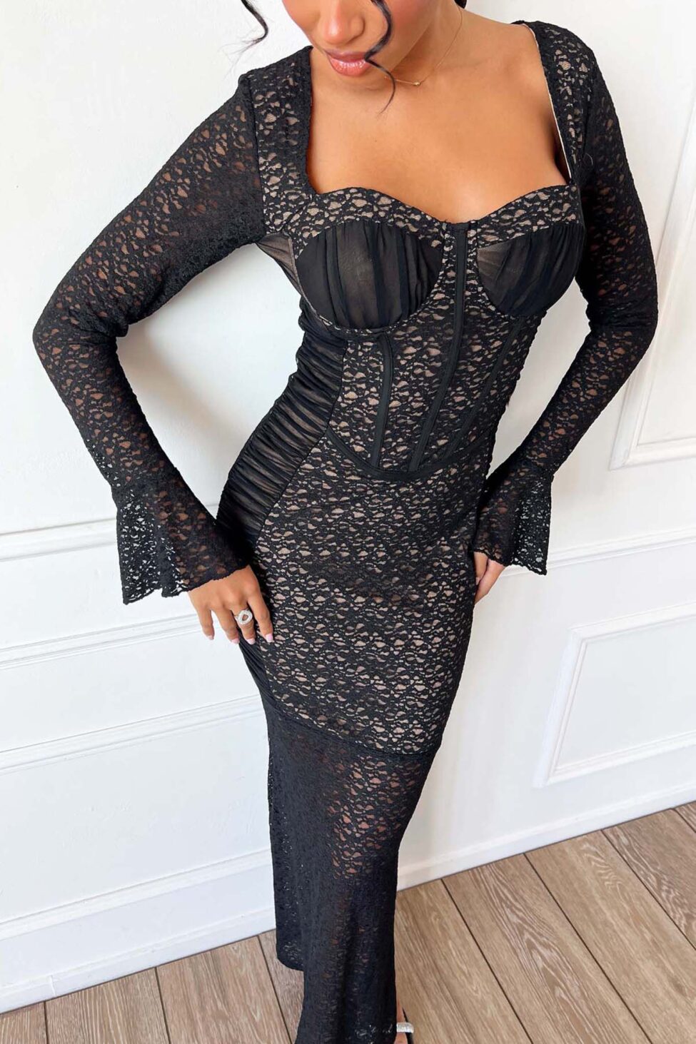 Danger Φόρεμα Μάξι Δαντέλα μαύρο - Image 2