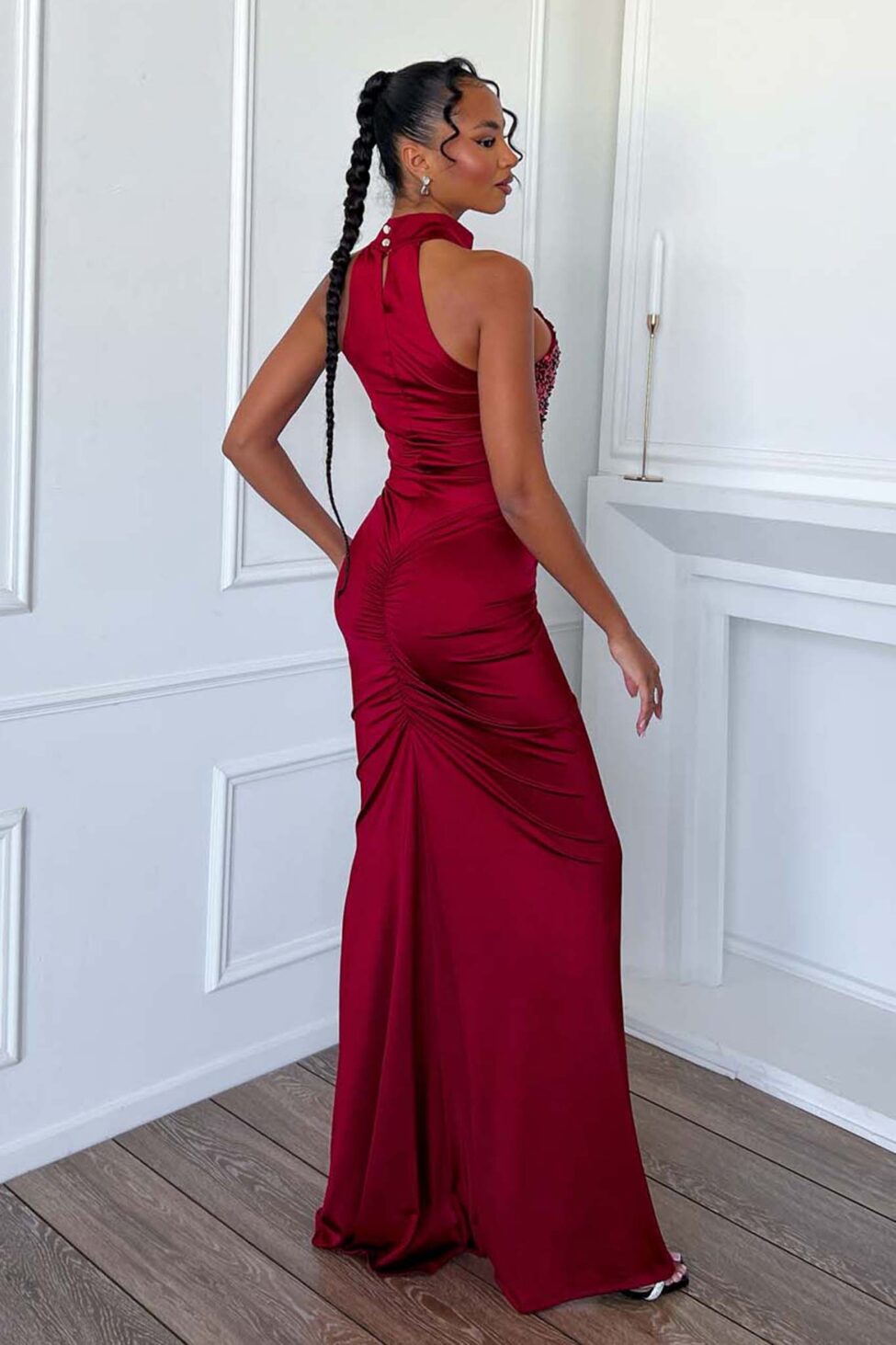 Daniel Μάξι Φόρεμα Με Παγιέτες μπορντό - Image 4