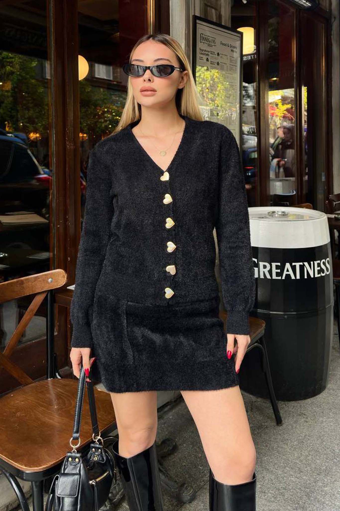 Dasher σετ ζακέτα-φούστα μαύρο Dasher σετ ζακέτα-φούστα μαύρο - Image 1